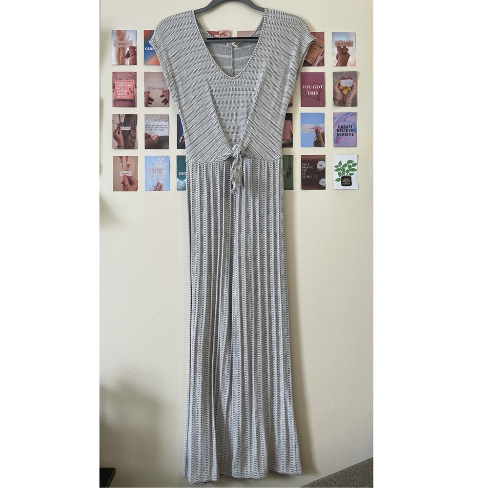 patterned jumpsuit with adjustable bow/tie